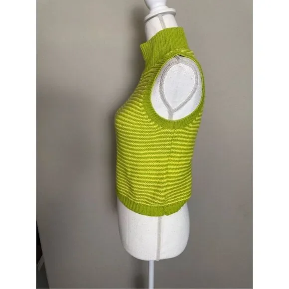 525 America Dark Light Green Knitted Sweater Tank Top Small - Picture 4 of 6
